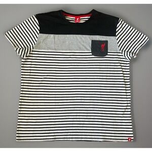 Liverpool FC Football Soccer Club T-shirt White Black Embroidered Logo XXL JBHS